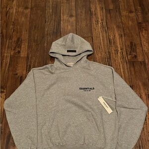 Essentials Men’s Heather Gray Pullover Hoodie